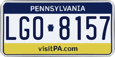 PA license plate LGO8157
