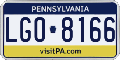 PA license plate LGO8166