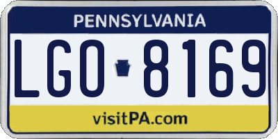 PA license plate LGO8169