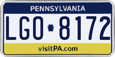 PA license plate LGO8172