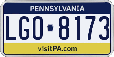 PA license plate LGO8173
