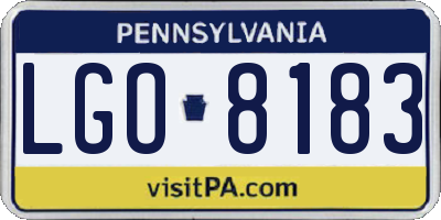 PA license plate LGO8183