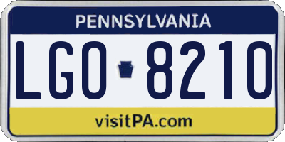 PA license plate LGO8210