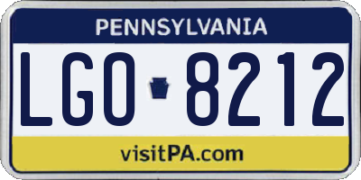 PA license plate LGO8212