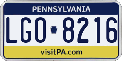 PA license plate LGO8216