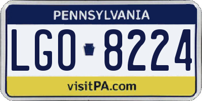 PA license plate LGO8224
