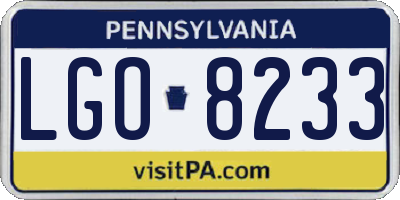 PA license plate LGO8233
