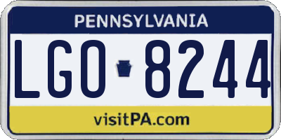 PA license plate LGO8244