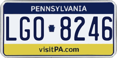 PA license plate LGO8246