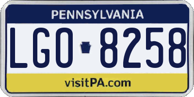 PA license plate LGO8258