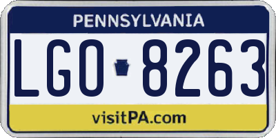 PA license plate LGO8263