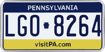 PA license plate LGO8264