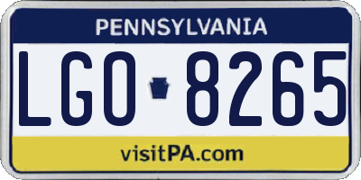 PA license plate LGO8265