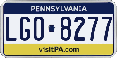 PA license plate LGO8277