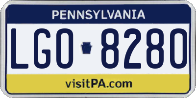 PA license plate LGO8280