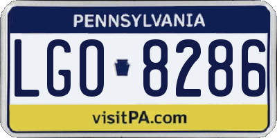 PA license plate LGO8286