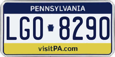 PA license plate LGO8290