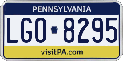 PA license plate LGO8295