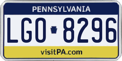 PA license plate LGO8296