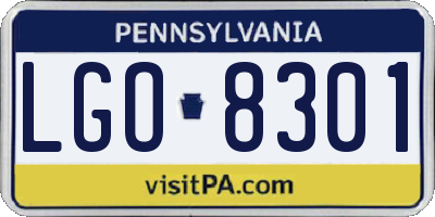 PA license plate LGO8301