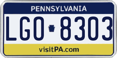 PA license plate LGO8303