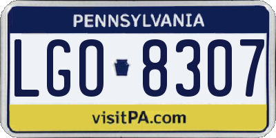 PA license plate LGO8307