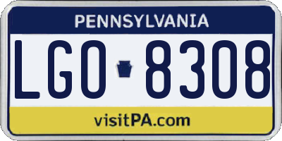 PA license plate LGO8308