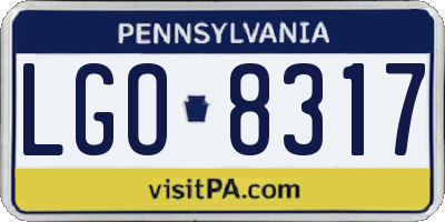PA license plate LGO8317