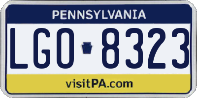 PA license plate LGO8323