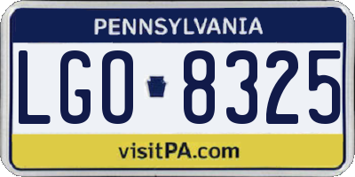 PA license plate LGO8325