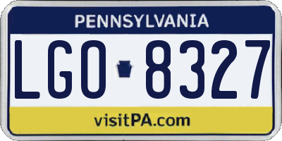 PA license plate LGO8327