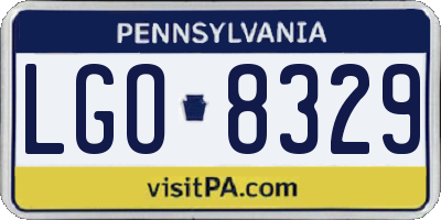 PA license plate LGO8329