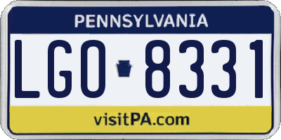 PA license plate LGO8331