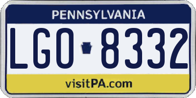 PA license plate LGO8332