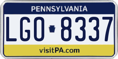 PA license plate LGO8337
