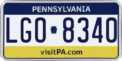 PA license plate LGO8340