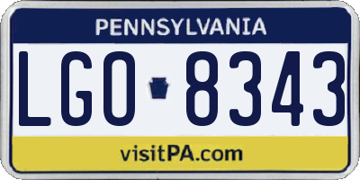 PA license plate LGO8343