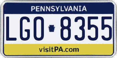 PA license plate LGO8355