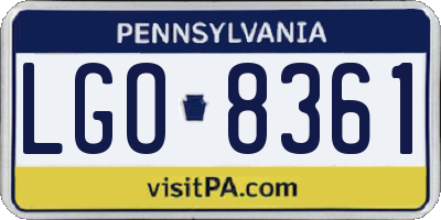 PA license plate LGO8361