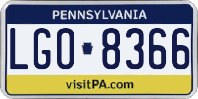 PA license plate LGO8366