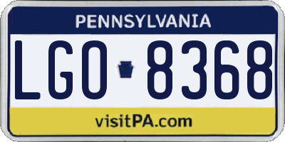 PA license plate LGO8368