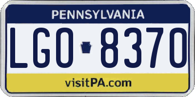 PA license plate LGO8370