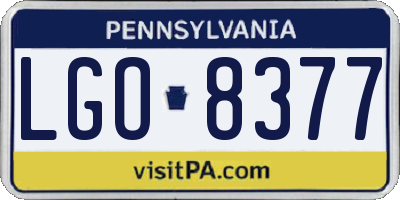 PA license plate LGO8377