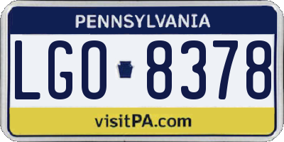PA license plate LGO8378