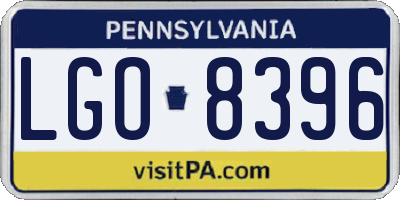PA license plate LGO8396