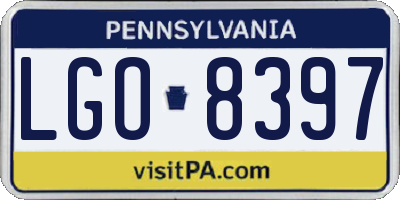 PA license plate LGO8397