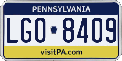PA license plate LGO8409