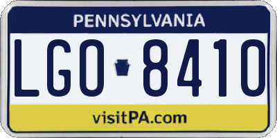 PA license plate LGO8410