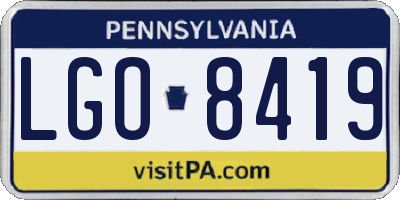 PA license plate LGO8419