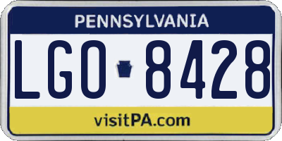 PA license plate LGO8428